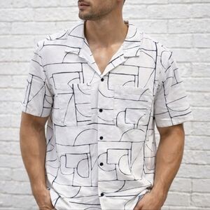 Madewell Easy Shirt Cotton Geometric Print XL